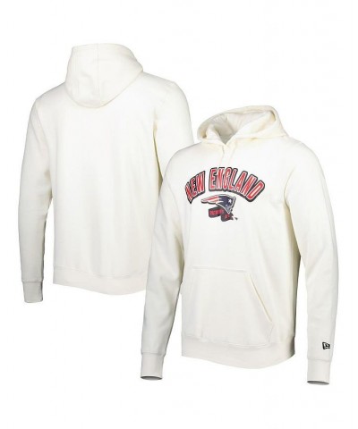 Men's Cream New England Patriots Sideline Chrome Pullover Hoodie $26.80 Sweatshirt