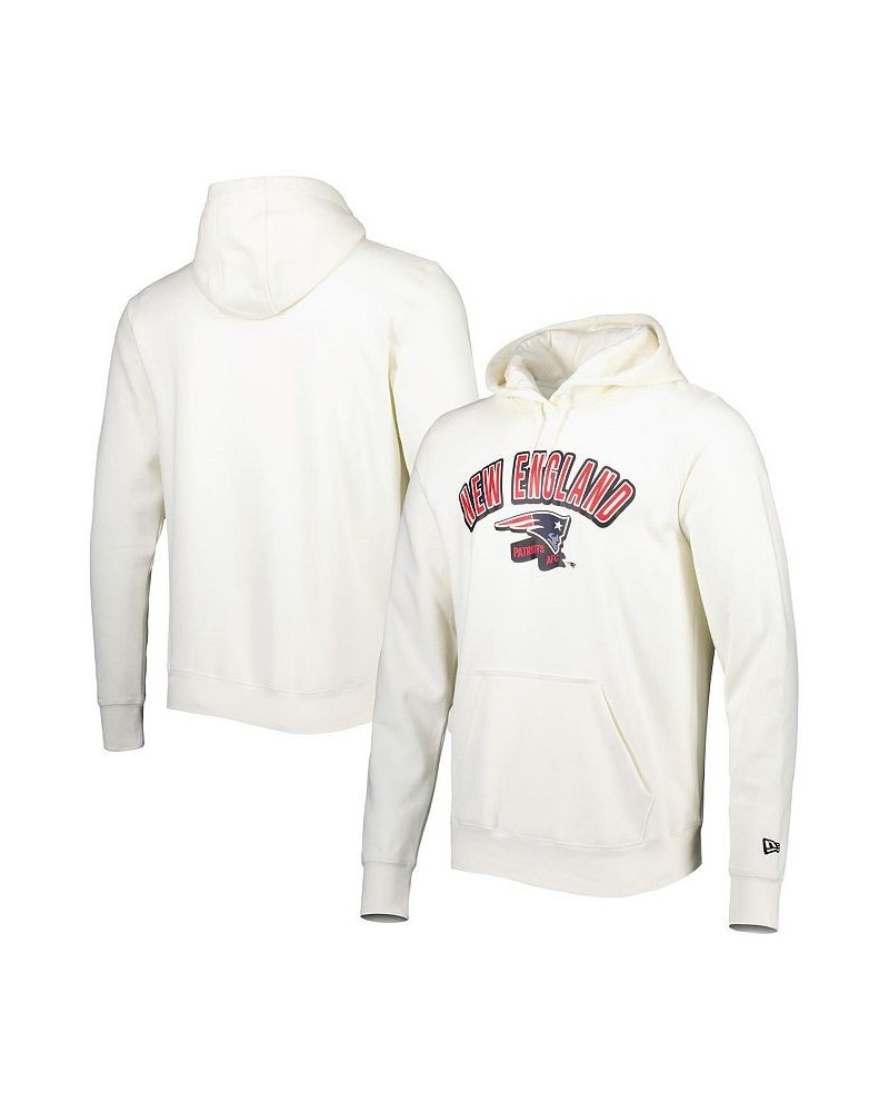 Men's Cream New England Patriots Sideline Chrome Pullover Hoodie $26.80 Sweatshirt