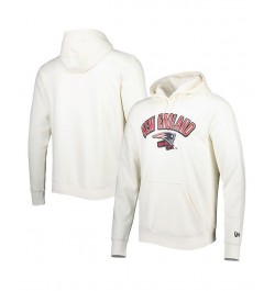 Men's Cream New England Patriots Sideline Chrome Pullover Hoodie $26.80 Sweatshirt