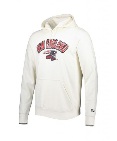 Men's Cream New England Patriots Sideline Chrome Pullover Hoodie $26.80 Sweatshirt