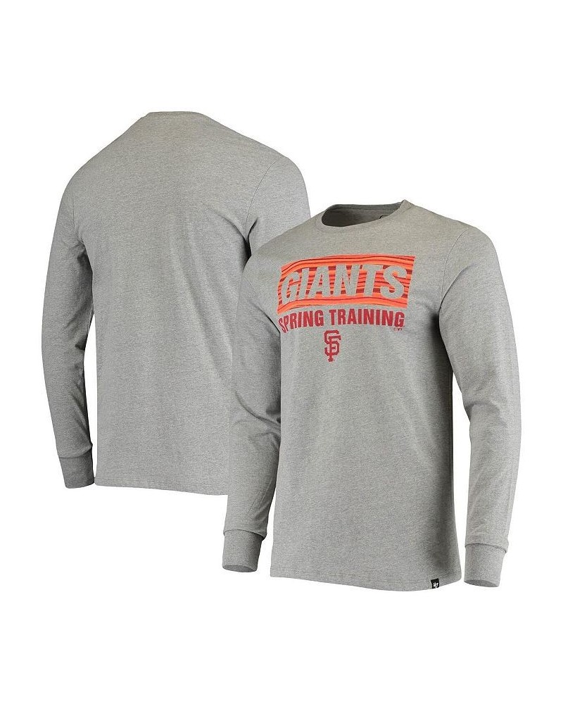 Men's '47 Gray San Francisco Giants Spring Training Color Bar Long Sleeve T-shirt $25.49 T-Shirts