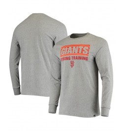 Men's '47 Gray San Francisco Giants Spring Training Color Bar Long Sleeve T-shirt $25.49 T-Shirts