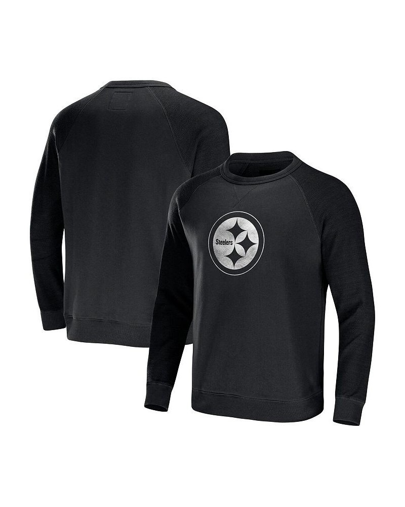 Men's NFL x Darius Rucker Collection by Black Pittsburgh Steelers Raglan Fleece Pullover Sweatshirt $29.89 Sweatshirt