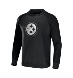 Men's NFL x Darius Rucker Collection by Black Pittsburgh Steelers Raglan Fleece Pullover Sweatshirt $29.89 Sweatshirt