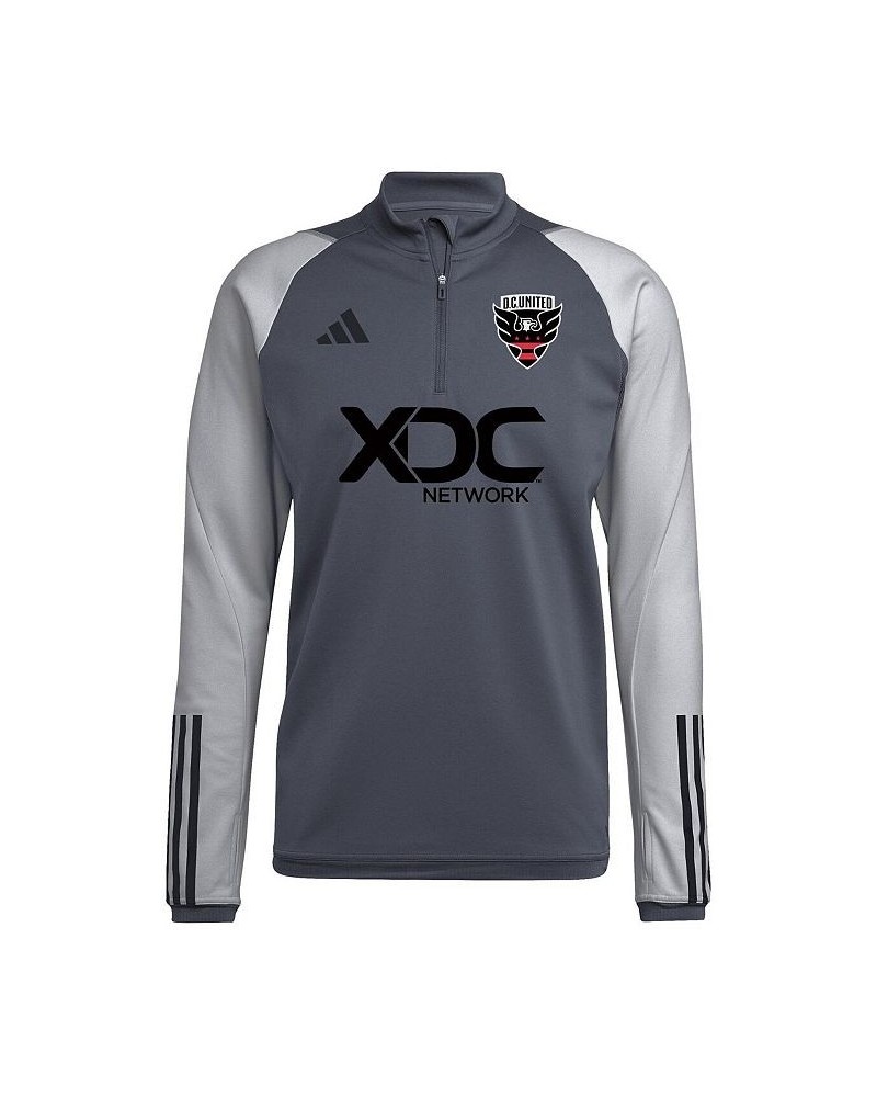 Men's Gray D.C. United 2023 On-Field AEROREADY Quarter-Zip Training Top $45.04 Tops