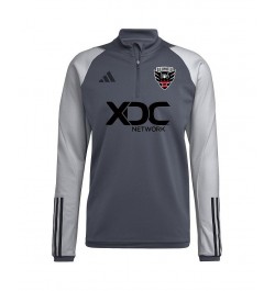 Men's Gray D.C. United 2023 On-Field AEROREADY Quarter-Zip Training Top $45.04 Tops