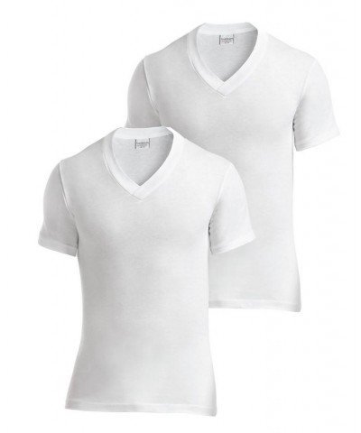 Men's Supreme Cotton Blend V-Neck Undershirts, Pack of 2 White $27.06 Undershirt