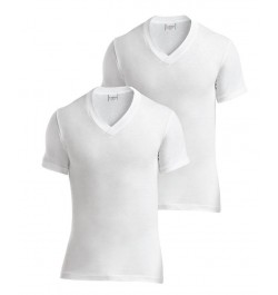 Men's Supreme Cotton Blend V-Neck Undershirts, Pack of 2 White $27.06 Undershirt