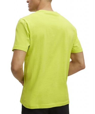 BOSS Men's Crew-Neck Cotton Jersey Logo Print T-shirt Green $34.32 T-Shirts