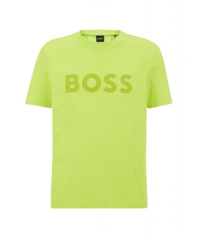 BOSS Men's Crew-Neck Cotton Jersey Logo Print T-shirt Green $34.32 T-Shirts