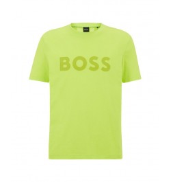 BOSS Men's Crew-Neck Cotton Jersey Logo Print T-shirt Green $34.32 T-Shirts