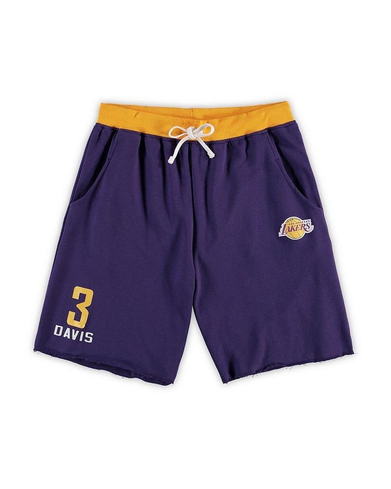 Men's Anthony Davis Purple Los Angeles Lakers Big and Tall French Terry Name and Number Shorts $23.19 Shorts