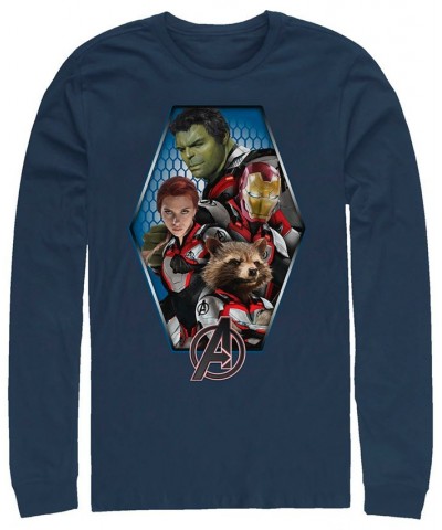 Marvel Men's Avengers Endgame Geometric Group, Long Sleeve T-shirt Blue $19.20 T-Shirts