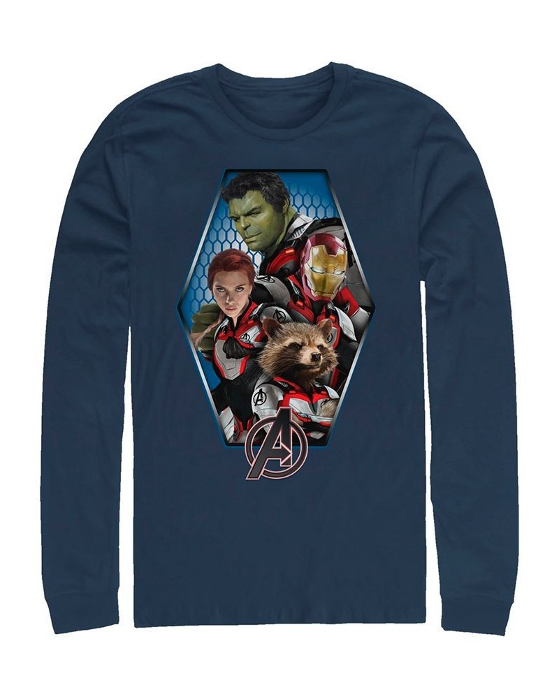 Marvel Men's Avengers Endgame Geometric Group, Long Sleeve T-shirt Blue $19.20 T-Shirts