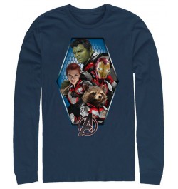 Marvel Men's Avengers Endgame Geometric Group, Long Sleeve T-shirt Blue $19.20 T-Shirts