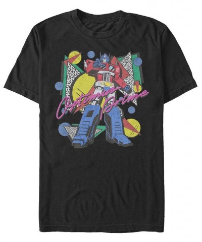 Men's Eighties Optimus Short Sleeve Crew T-shirt Black $16.45 T-Shirts