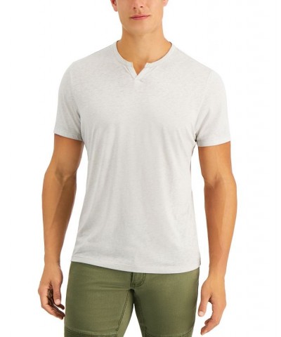 Men's Split-Neck T-Shirt Gray $10.90 T-Shirts