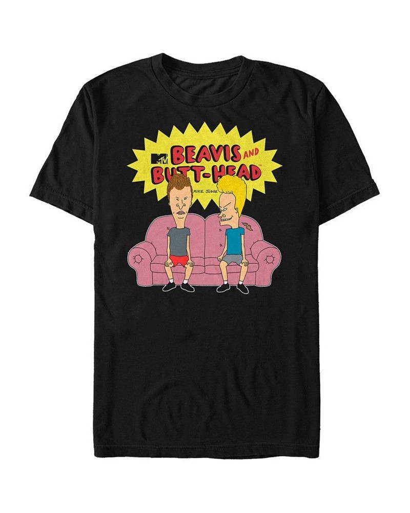 Beavis and Butthead MTV Men's The Couch Life Logo Short Sleeve T-Shirt Black $18.19 T-Shirts