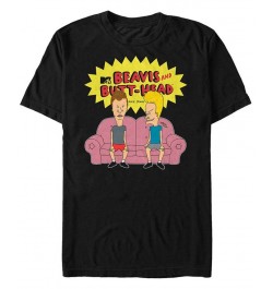 Beavis and Butthead MTV Men's The Couch Life Logo Short Sleeve T-Shirt Black $18.19 T-Shirts