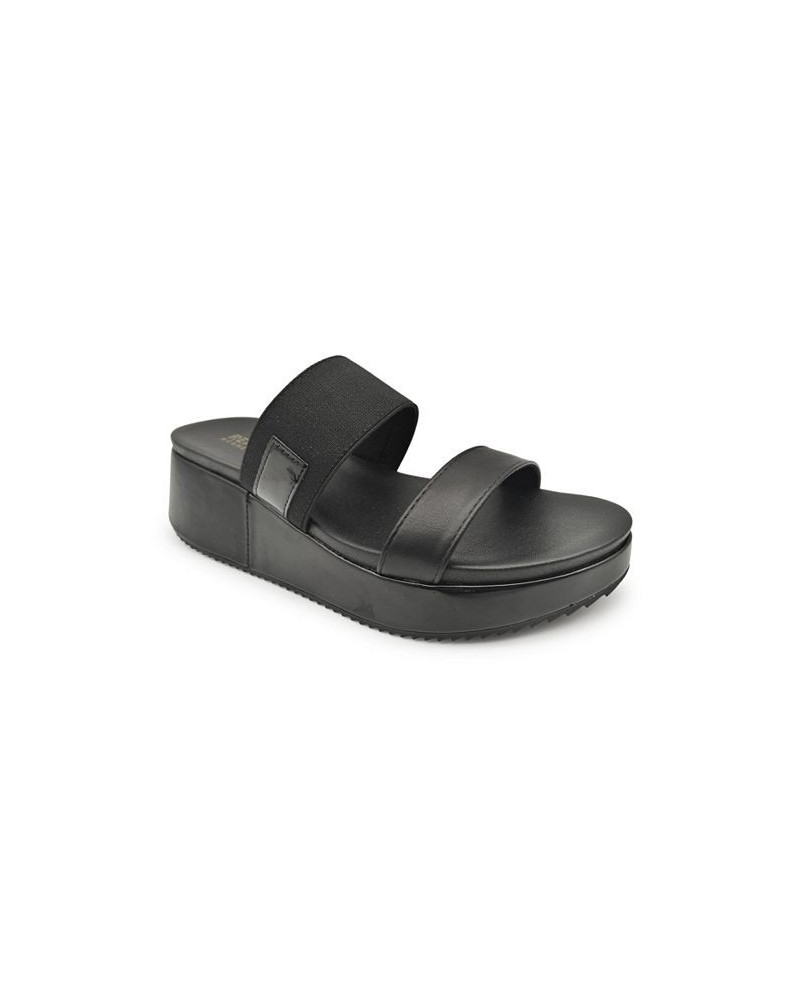 Women's Perry Wedge Sandals Black $42.66 Shoes