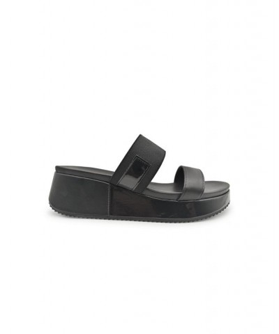 Women's Perry Wedge Sandals Black $42.66 Shoes