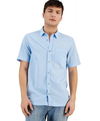 Men's Blake Linen Chambray Short Sleeve Button-Front Shirt PD05 $17.99 Shirts