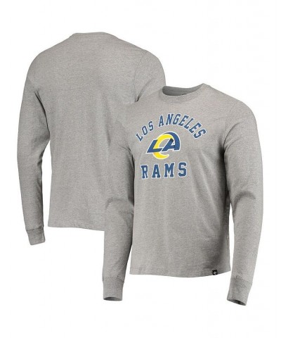 Men's Heathered Gray Los Angeles Rams Arch Super Rival Long Sleeve T-shirt $17.15 T-Shirts