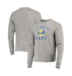 Men's Heathered Gray Los Angeles Rams Arch Super Rival Long Sleeve T-shirt $17.15 T-Shirts