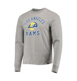 Men's Heathered Gray Los Angeles Rams Arch Super Rival Long Sleeve T-shirt $17.15 T-Shirts