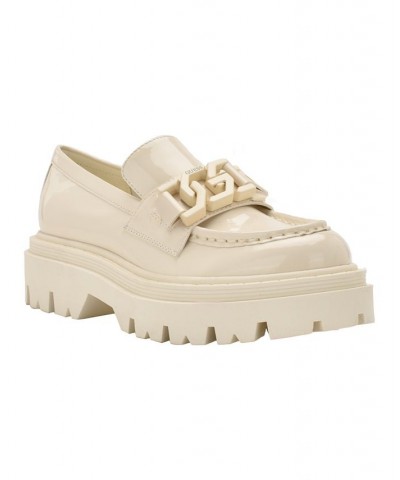 Women's Keate Lug Sole Penny Loafers White $43.56 Shoes