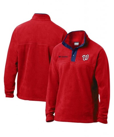 Men's Red Washington Nationals Steens Mountain Half-Snap Jacket $42.30 Jackets