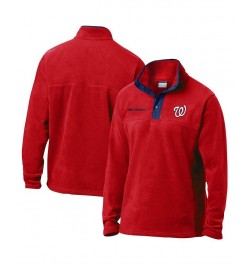 Men's Red Washington Nationals Steens Mountain Half-Snap Jacket $42.30 Jackets