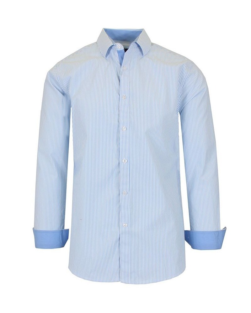 Men's Long Sleeve Pinstripe Dress Shirt PD04 $31.96 Shirts