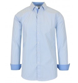 Men's Long Sleeve Pinstripe Dress Shirt PD04 $31.96 Shirts