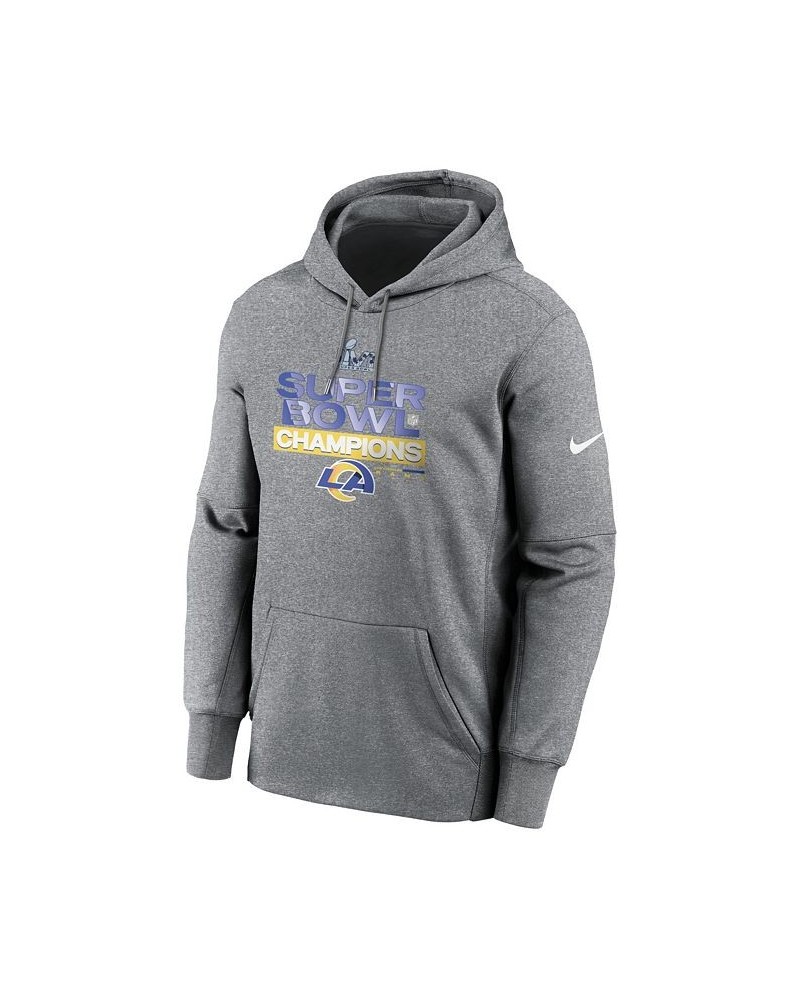 Men's Heather Charcoal Los Angeles Rams 2021 Super Bowl Champions Locker Room Trophy Collection Pullover Hoodie $39.41 Sweats...