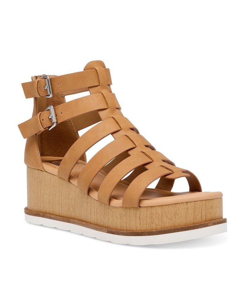 Women's Breva Platform Fisherman Sandals Tan/Beige $32.39 Shoes