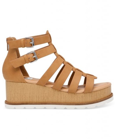 Women's Breva Platform Fisherman Sandals Tan/Beige $32.39 Shoes