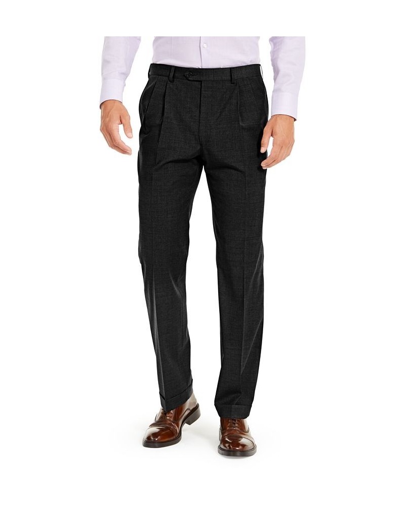 Men's Wool Blend Classic-Fit UltraFlex Stretch Double-Reverse Pleated Dress Pants PD03 $60.00 Pants