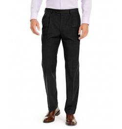 Men's Wool Blend Classic-Fit UltraFlex Stretch Double-Reverse Pleated Dress Pants PD03 $60.00 Pants