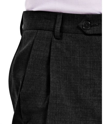 Men's Wool Blend Classic-Fit UltraFlex Stretch Double-Reverse Pleated Dress Pants PD03 $60.00 Pants