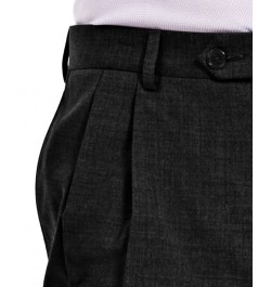 Men's Wool Blend Classic-Fit UltraFlex Stretch Double-Reverse Pleated Dress Pants PD03 $60.00 Pants