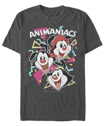 Men's Animaniacs Animated Series 90s Style Group Face Shot Short Sleeve T-shirt Gray $19.59 T-Shirts