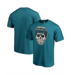 Men's Teal San Jose Sharks Sugar Skull T-shirt $13.95 T-Shirts