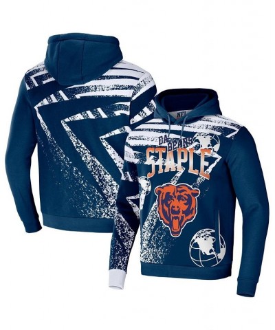 Men's NFL X Staple Navy Chicago Bears Team Slogan All Over Print Pullover Hoodie $32.90 Sweatshirt