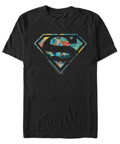 Men's Superman Superman Night Short Sleeve T-shirt Black $19.24 T-Shirts