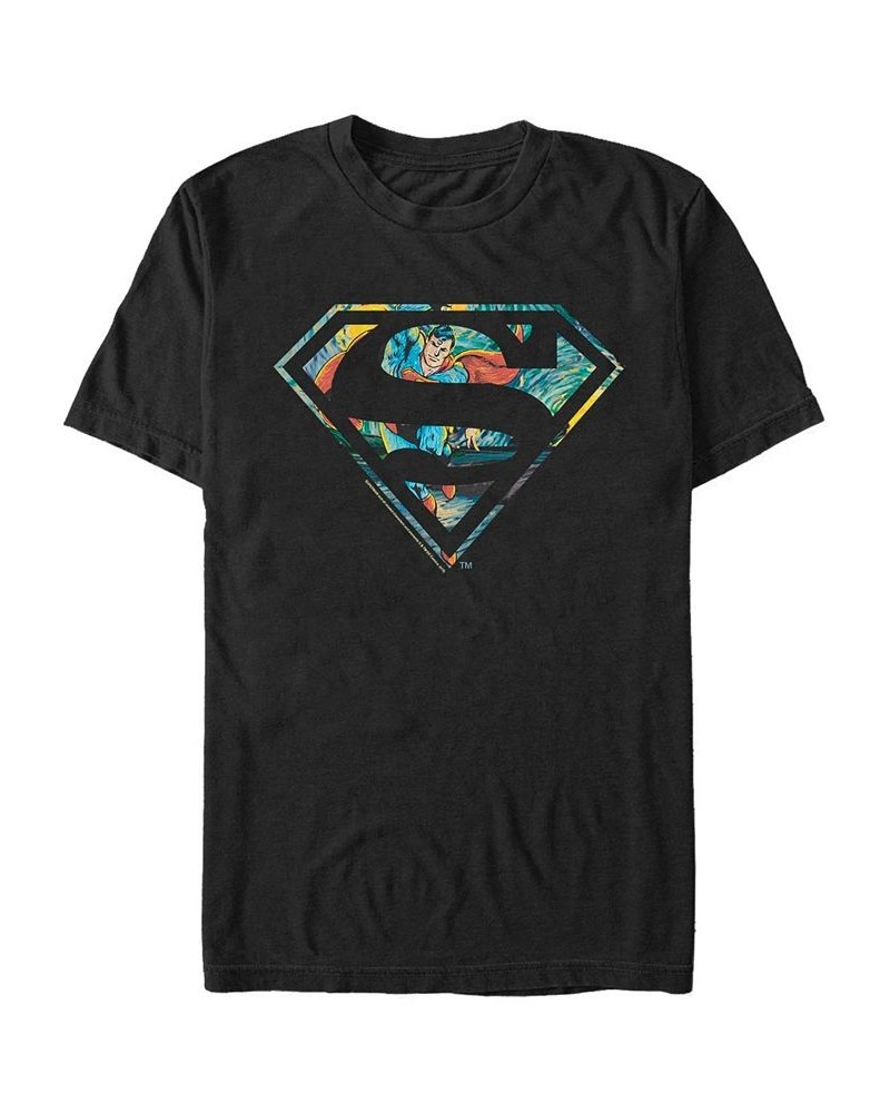 Men's Superman Superman Night Short Sleeve T-shirt Black $19.24 T-Shirts