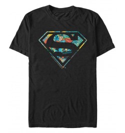 Men's Superman Superman Night Short Sleeve T-shirt Black $19.24 T-Shirts