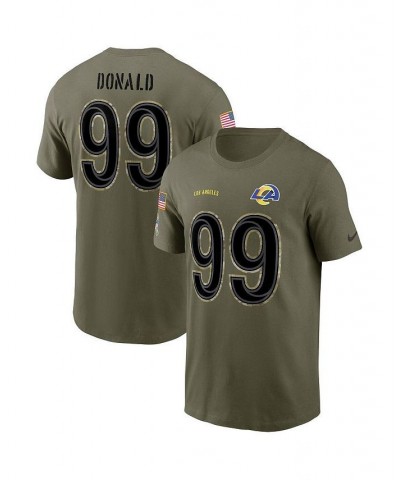 Men's Aaron Donald Olive Los Angeles Rams 2022 Salute To Service Name and Number T-shirt $28.59 T-Shirts