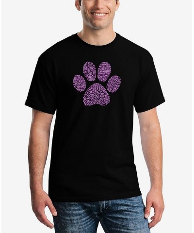 Men's XOXO Dog Paw Word Art Short Sleeve T-shirt Black $14.70 T-Shirts