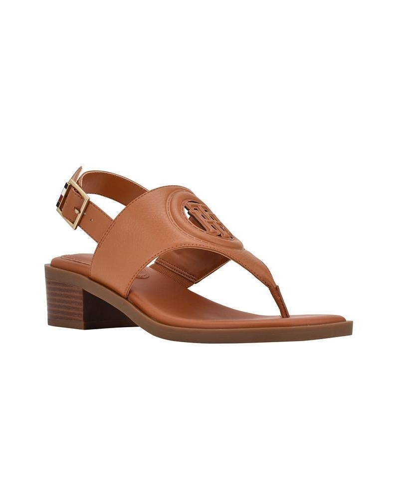 Women's Olaya Low Heeled Sandals Brown $47.17 Shoes